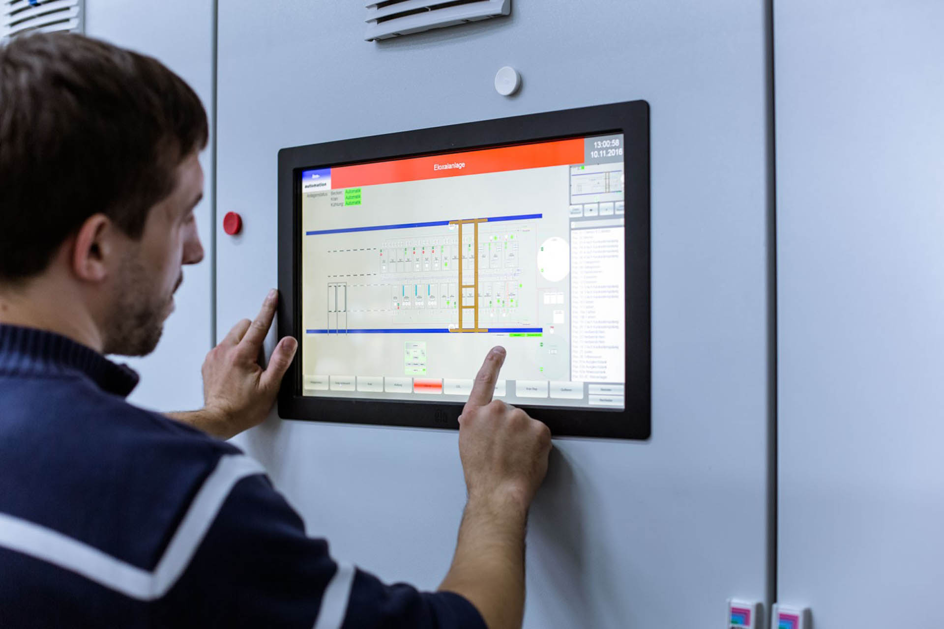 Control of an anodizing system via touchscreen